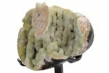 Sparkling Green Prasiolite Quartz Formation on Metal Stand #357211-3